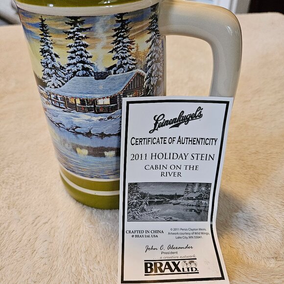 Leinenkugel's 2011 Holiday Stein - Cabin on the River - Limited Edition - Picture 9 of 9